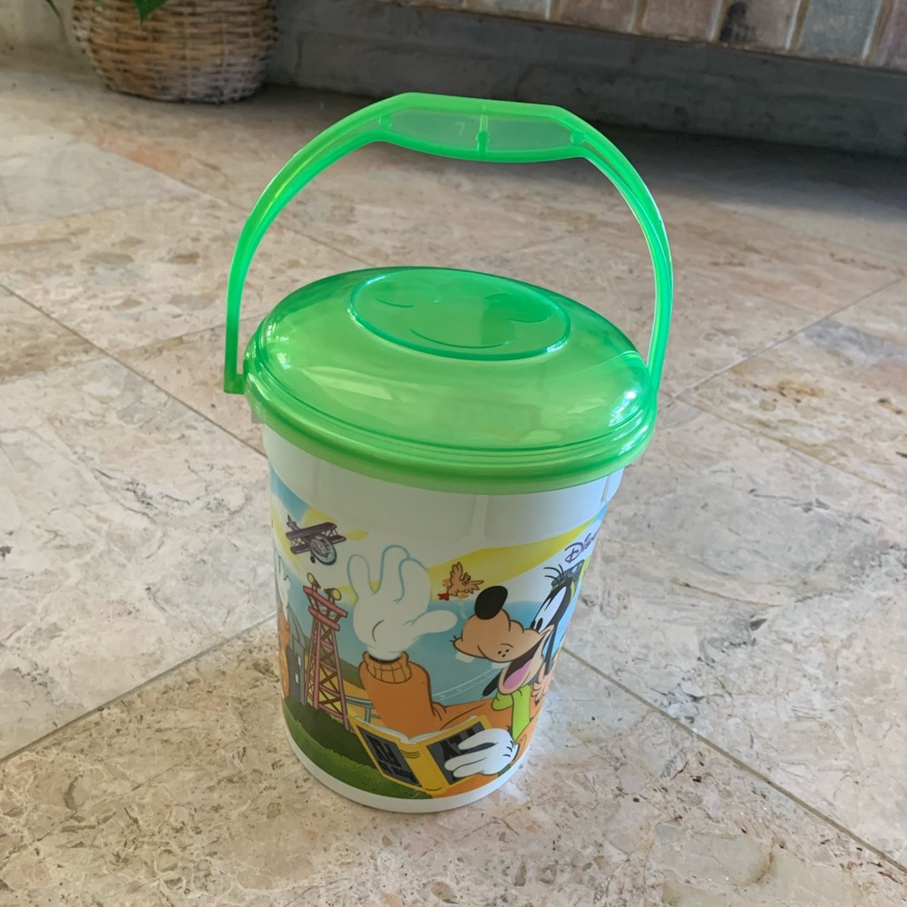 Like New Disney Parks Goofy's Sky School Souvenir Popcorn Bucket Pail 8”